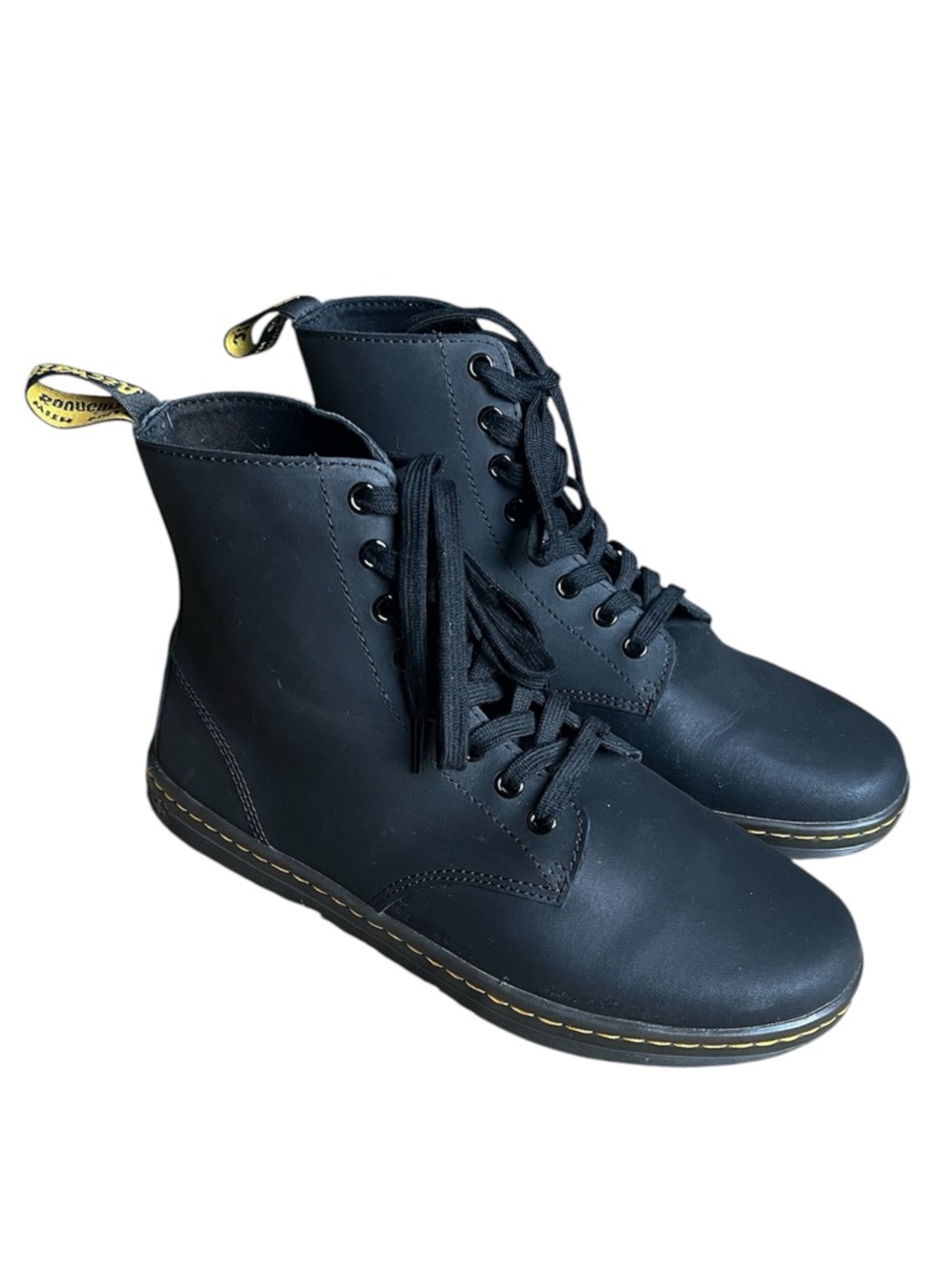 Dr. Martens 1460 Pascal Nubuck Leather Boots Black Size 9US - 8 Eyelet NEW